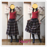 チェックのタックスカート💖コットン100%で気持ちいいの❣️❣️