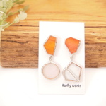 オレンジのカケラ アシンメピアス