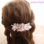 あじさいの花びらバレッタ＊ピンククリーム