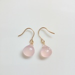 【再販】14kgf ピンクカルセドニーのピアス
