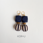マットキューブとドイツ製ヴィンテージアクリルのピアス
