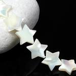8粒★特殊カットビーズ★マザーオブパール【白蝶貝】★ホワイト★スター★星形★12×13mm