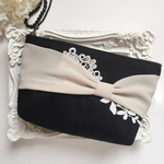 シフォンのリボンポーチ＊Black