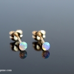 14kgf*オパール カボション 3mm 天然石ピアス