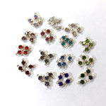 【15色60個】4mm 超綺麗！両カン付き 高級台座付きガラスストーン  