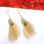 おとなカワイイ♡ ベージュブラウン フェザーピアス