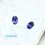 Iolite.   天然石アイオライトピアス