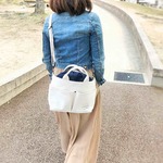 ☆期間限定送料無料☆ 帆布カフェトート(生成り)×ワンウォッシュデニム 