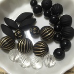 大ぶりパーツセット 黒ミックス