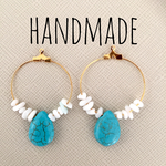 送料無料！セールしずくターコイズのフープピアス