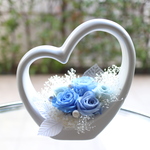 プリザーブドフラワー♡ハートの器♡水色
