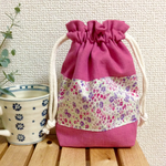 Phoebe柄 巾着 コップ袋（リバティ×スラブコットン）