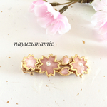 ＊桜と花びらレジンヘアクリップ【188】