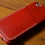kero-ko様オーダー イタリアンレザーブッテーロ 1枚革 カードケース・クリスタルポイント付き iPhone6/6sケース