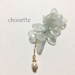 紫陽花のブーケイヤーカフ＊サックスブルー＊