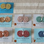 Butterfly brooch ちょうちょブローチ  　 ミックスリネン