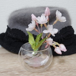 水まるで本物のよう♡お雛様と一緒に桜さくら春のアレンジ、ミニブーケハーバリウム