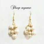 [入園、入学、卒業式に❗]エレガントコットンパール盛り盛りピアス