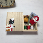 手のひらの裁縫箱「パティシエ黒猫さん」送料無料