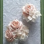 ☆♪2個セット☆ルルローズのコサージュ☆アプリコットシルクベージュ12