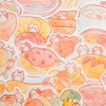 ゆるねこばんごはん マスキングフレークシール