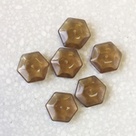 ヴィンテージ アクリルヘキサゴンディスクビーズ Lトパーズ 25mm 4こ