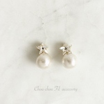 crystal star&pearl earring