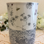 デニムレース&モノクロフラワーのツールスダンド❤︎ ポーセラーツ