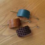 ★スペア★革のかんざしバレッタ(マジェステ)　