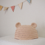【試作品】コットンのくまさん帽子＊40㎝〜