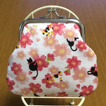 [ねこ柄がま口財布