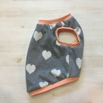 FM■ハート柄のタンクトップ★フレンチブルドッグ、パグ、犬服、ハンドメイド