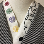 正絹   手刺繍半襟   ねこちゃん