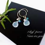 14kgf seablue chalcedony × pearl