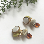 ビンテージパールイエローピアス（イヤリング）