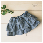    【再販】ギンガムチェック＊2段フリルスカート 85～90cm