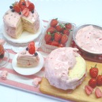 hand:made:ミニチュア：ドールハウス：つぶつぶ苺クリームのケーキ作りセット：