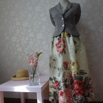 リネンスカート☆beautiful flower