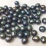 淡水パール ブラック ポテト 10個 約6〜7mm 天然石 粒売り