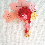 つまみ細工の髪飾り