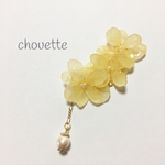 紫陽花のブーケイヤーカフ＊レモンイエロー＊