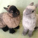 〈オーダーメイド fuwacooさま専用サイアミーズうさぎさん男の子&女の子  羊毛フェルト      