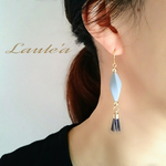 選べるカラー♥ツイストビーズのタッセルピアス