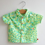 カワイイ素材のベビーシャツ☆ HAHA:D cheeky ブロックシャツ 80サイズ 【ハハチーキー】【子供服】【デザイン】【おしゃれ】