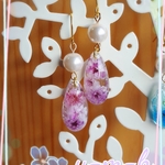 パープルかすみ草ピアス