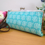 やりくり上手★仕分け用たっぷり長財布【花火草・エメラルド】