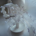 ハートオーガンジーリボン　ホワイト　25ｍｍ　2ｍ