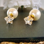 ★ややまる様専用★【送料無料】星形スワロフスキー×パールキャッチ2wayピアス 