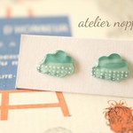 【再販】 3色グラデーションの 曇 ☁ ピアスorイヤリング