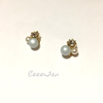 【送料無料】極小 パウダーブルービジューピアス・ノンホール樹脂ピアス